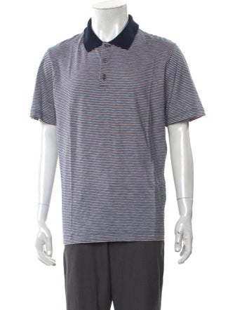 Theory Striped V-Neck Polo Shirt