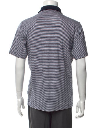 Theory Striped V-Neck Polo Shirt