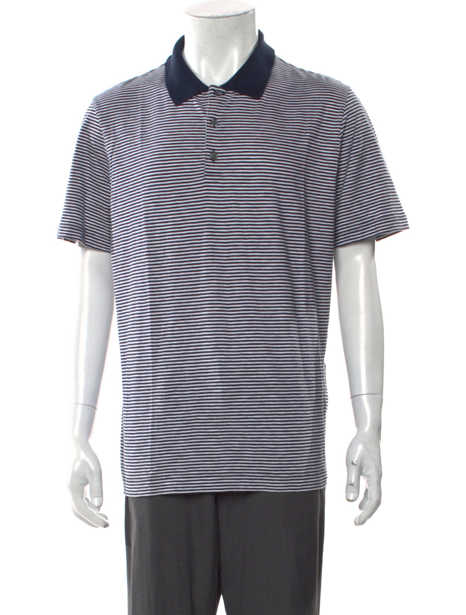 Theory Striped Crew Neck Polo Shirt