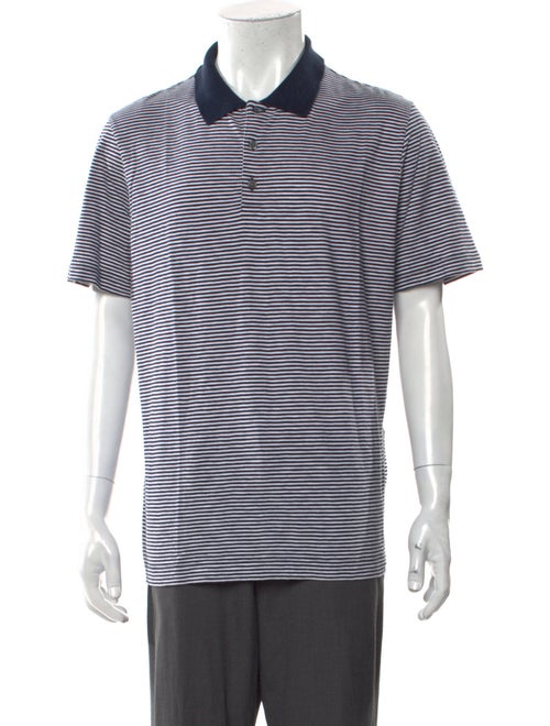 Theory Striped Crew Neck Polo Shirt