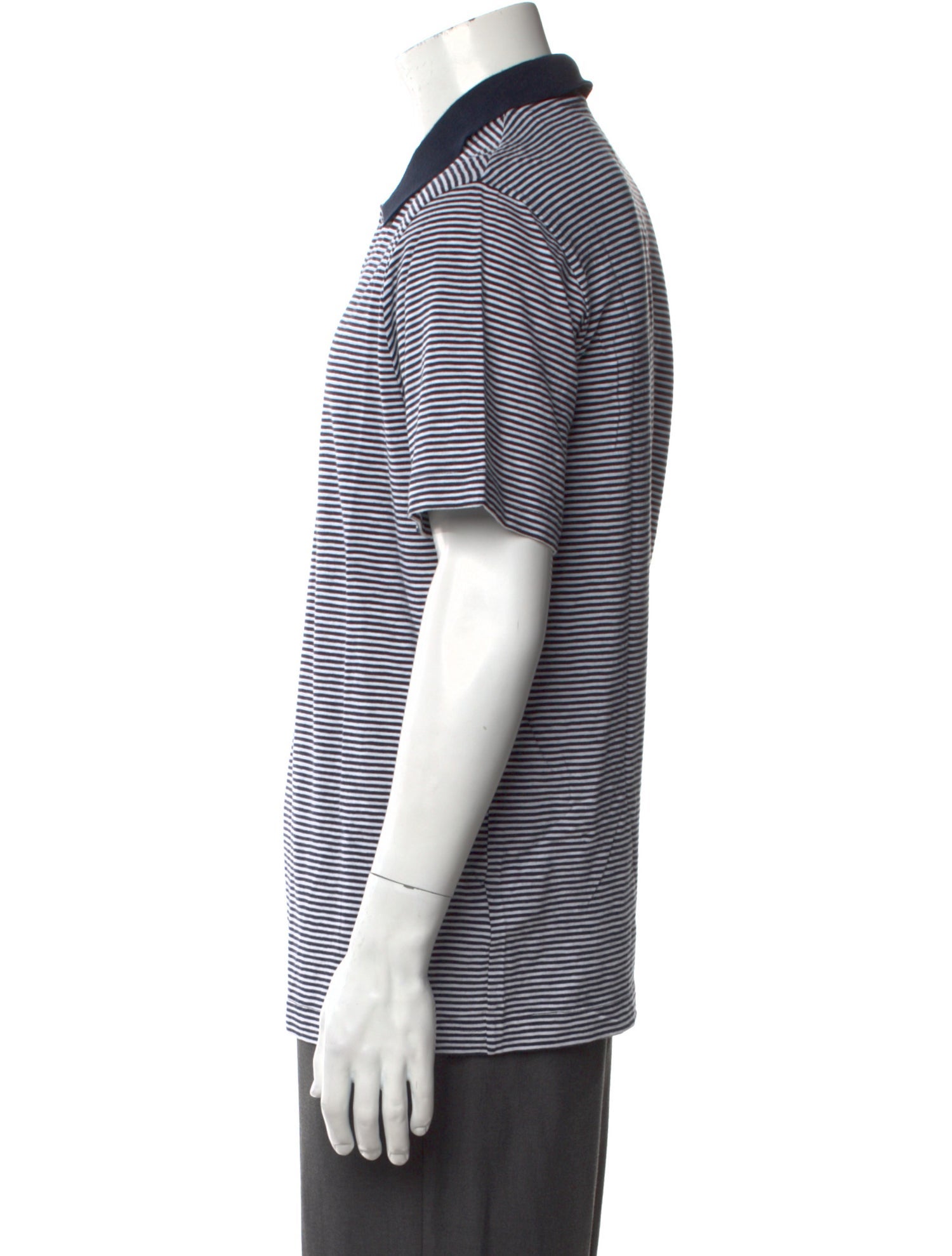 Theory Striped Crew Neck Polo Shirt