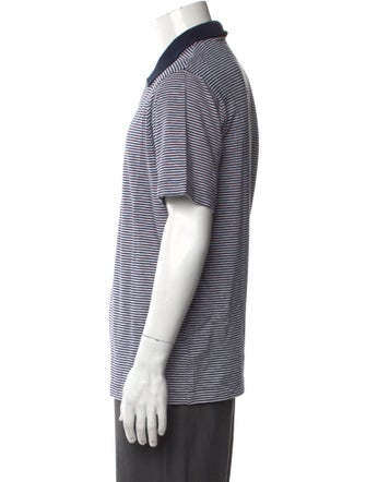 Theory Striped Crew Neck Polo Shirt