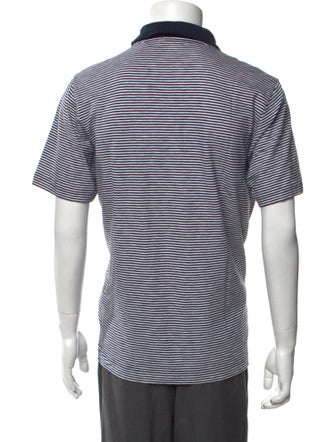 Theory Striped Crew Neck Polo Shirt