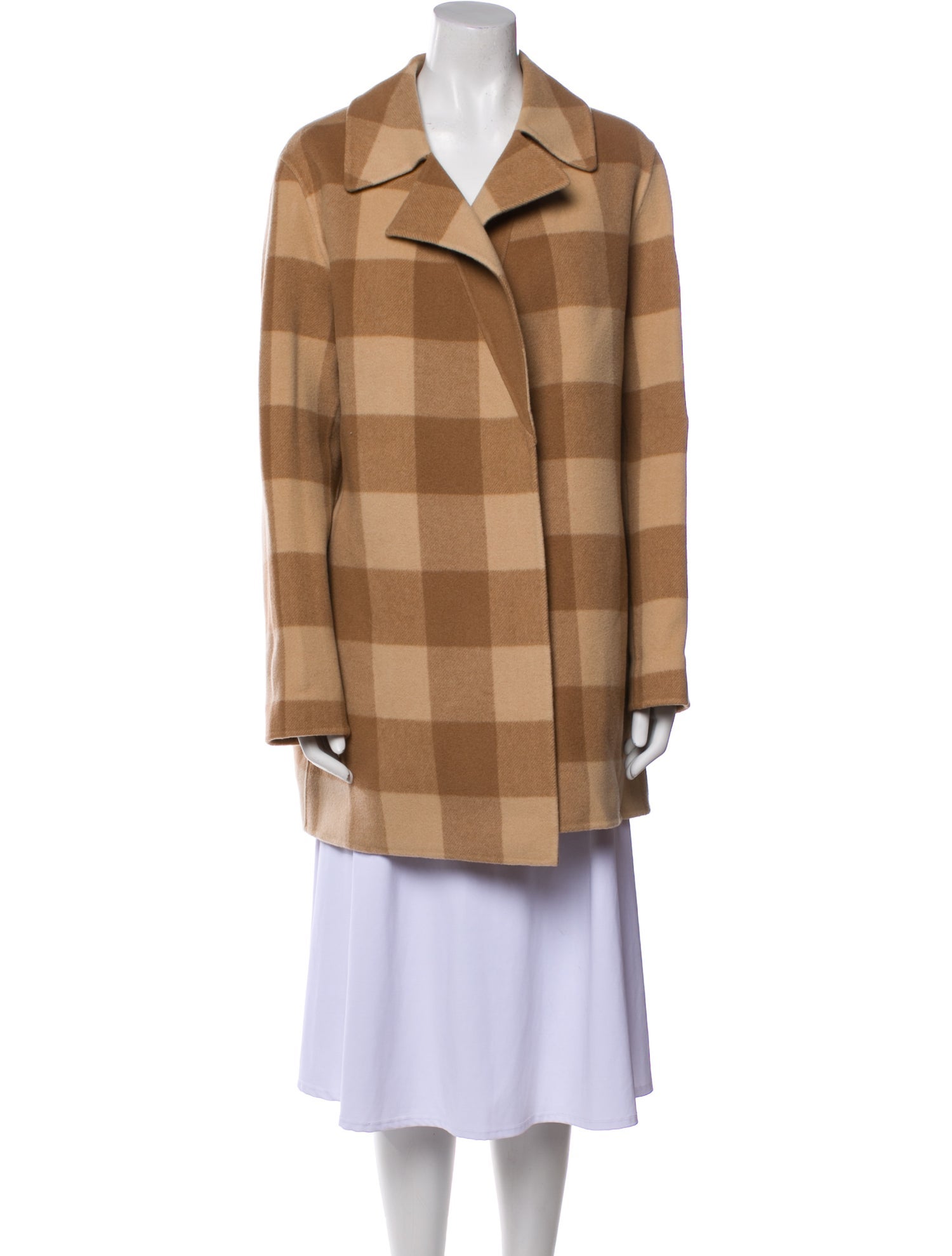 Theory Wool Plaid Print Coat