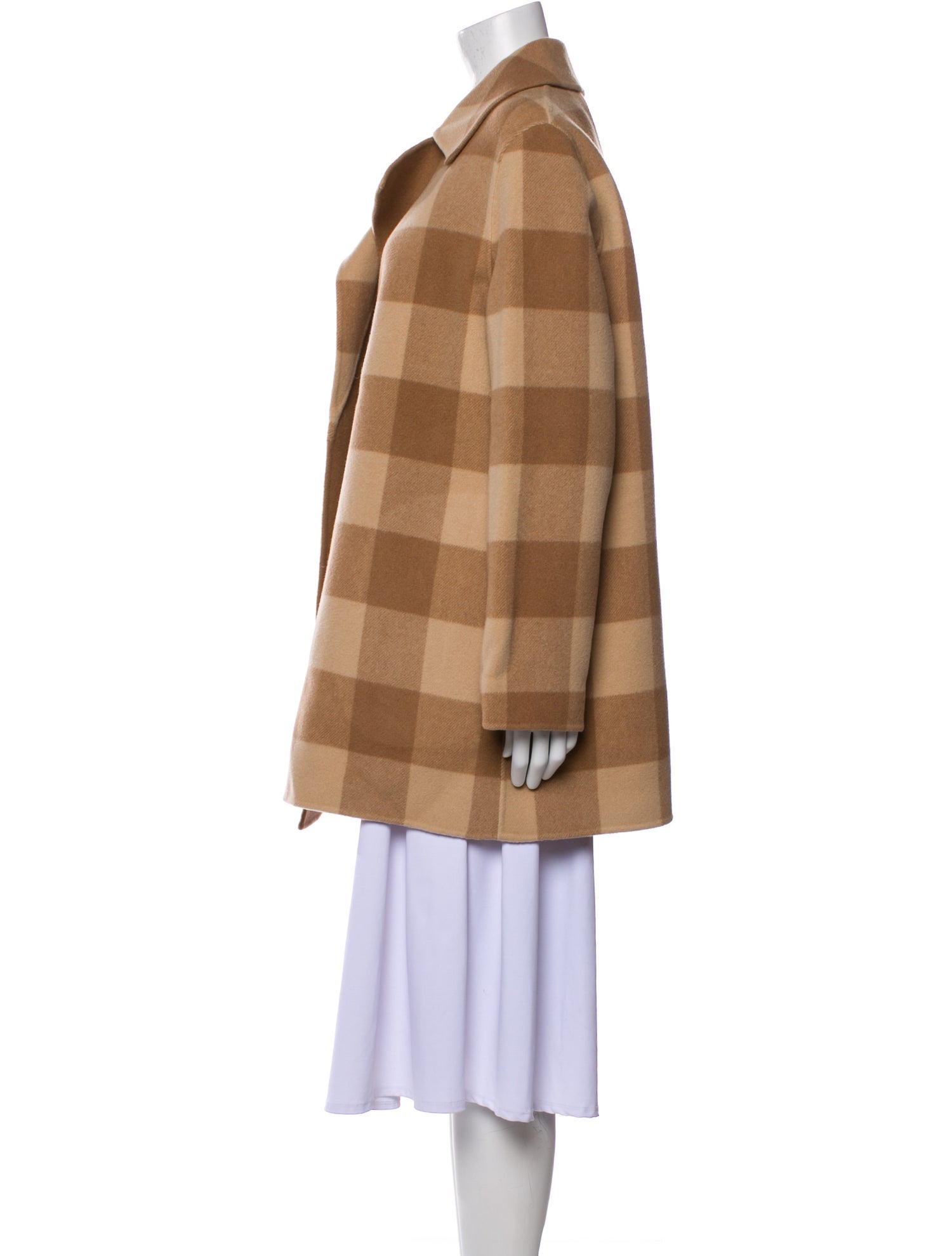 Theory Wool Plaid Print Coat