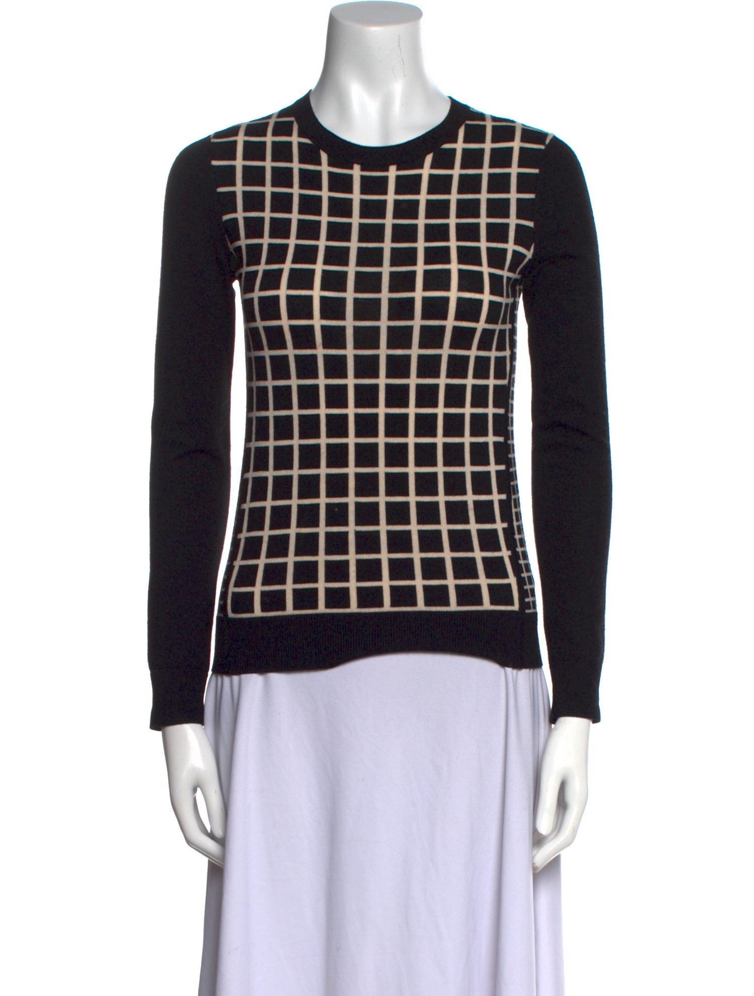 Theory Wool Plaid Print Sweater