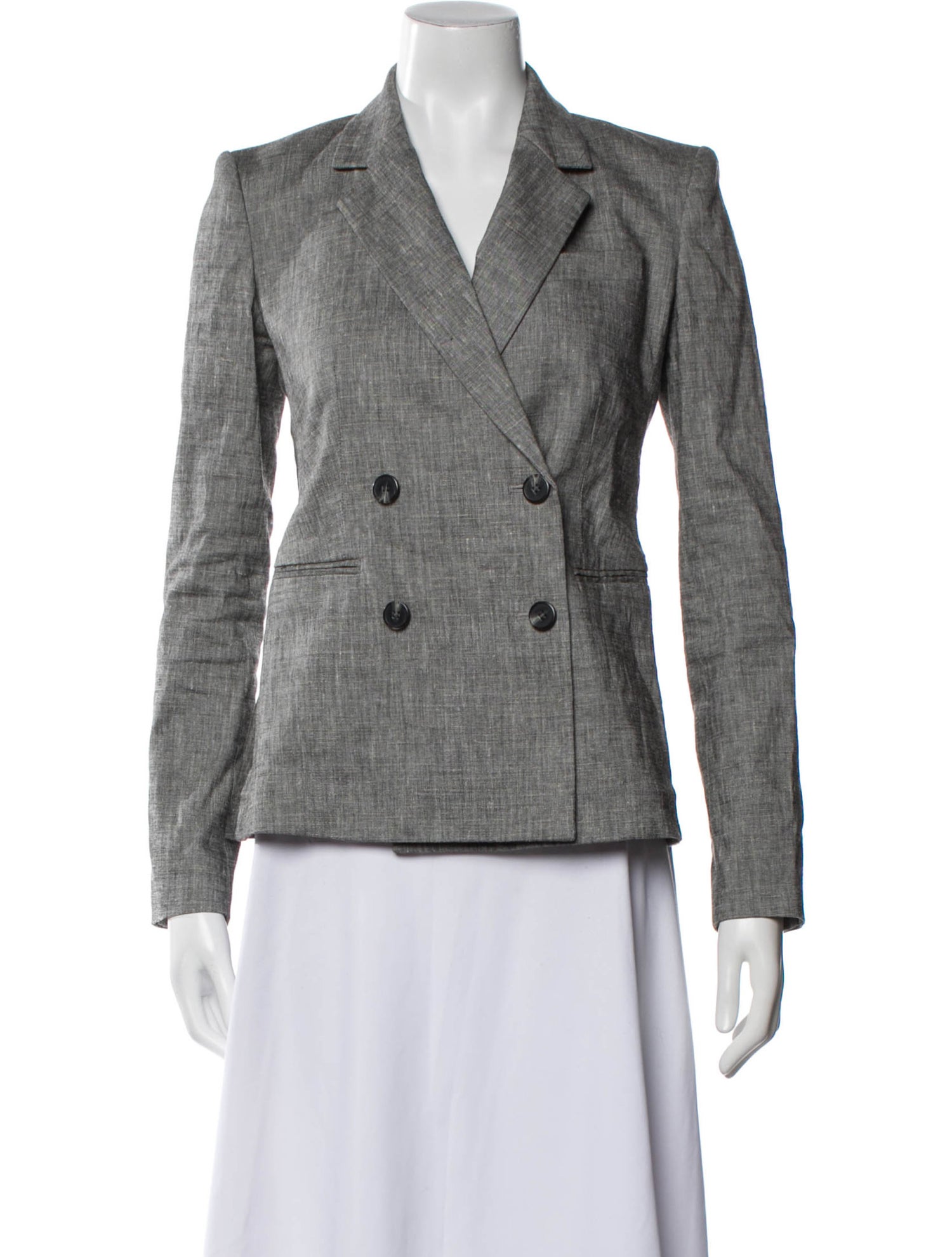 Theory Linen Plaid Print Blazer