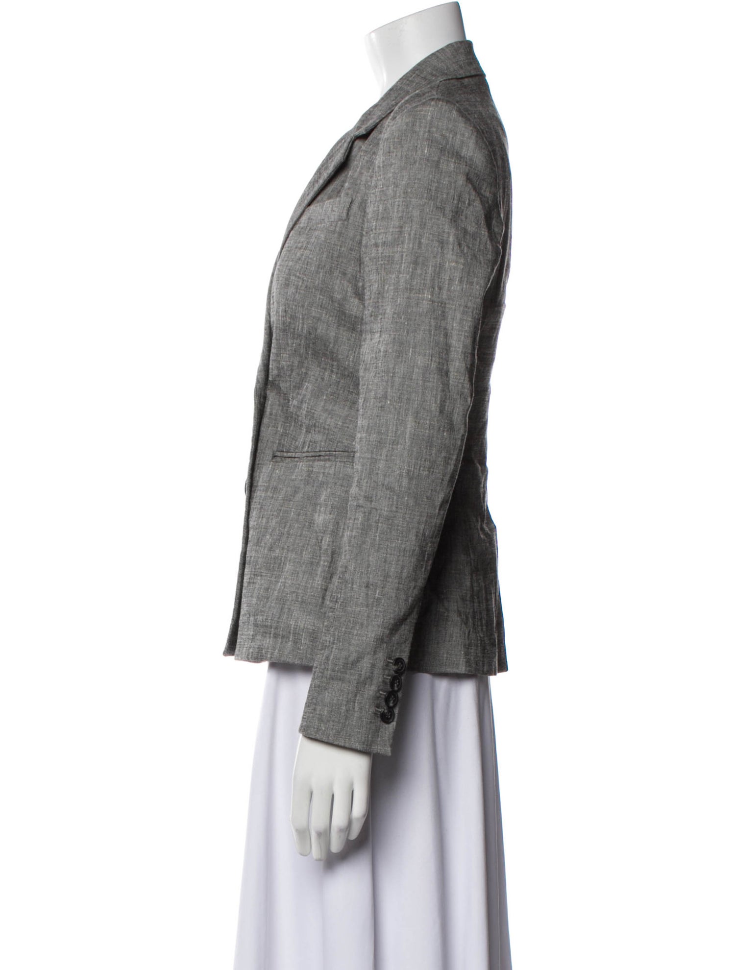 Theory Linen Plaid Print Blazer