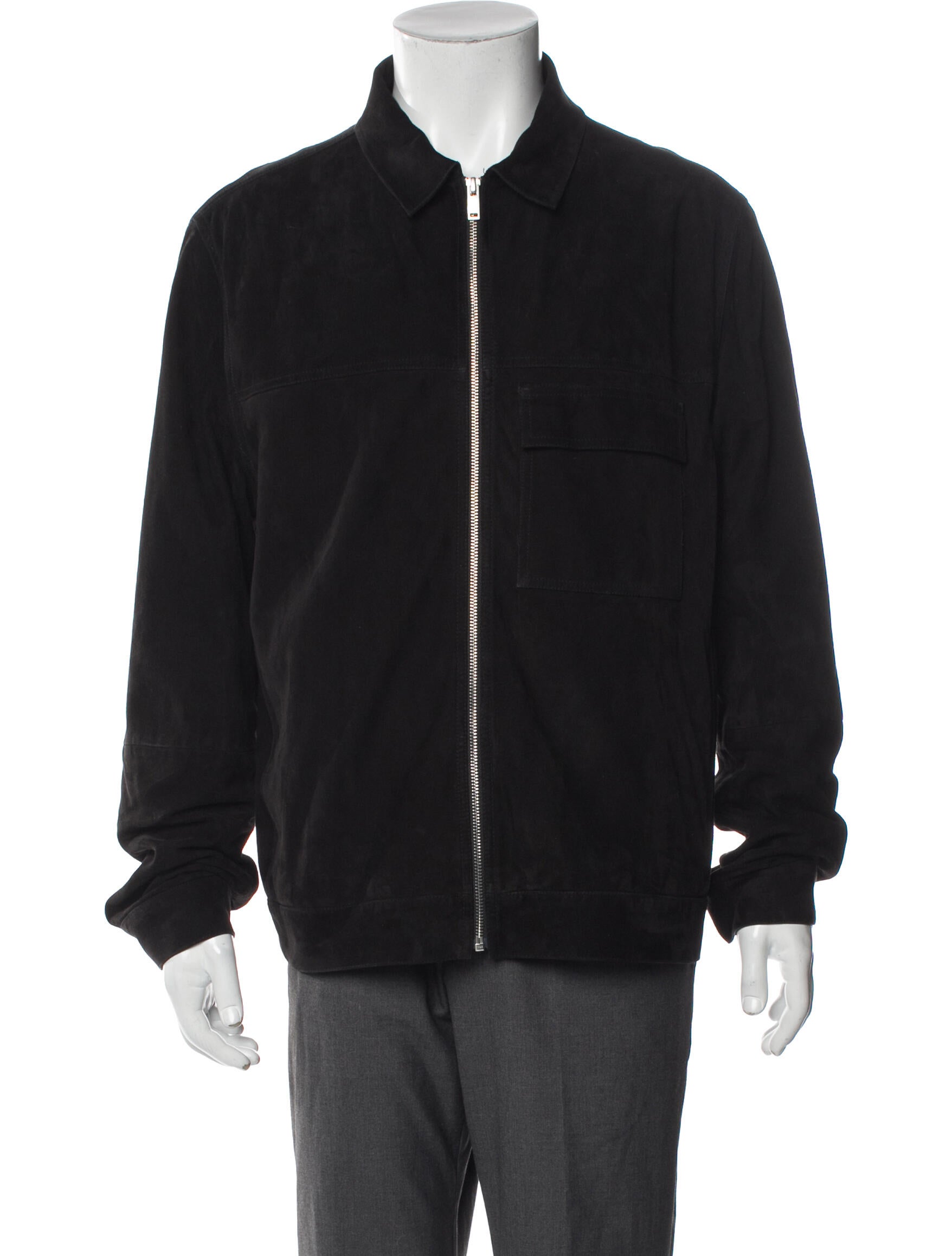 Theory Goat Leather Bomber Jacket