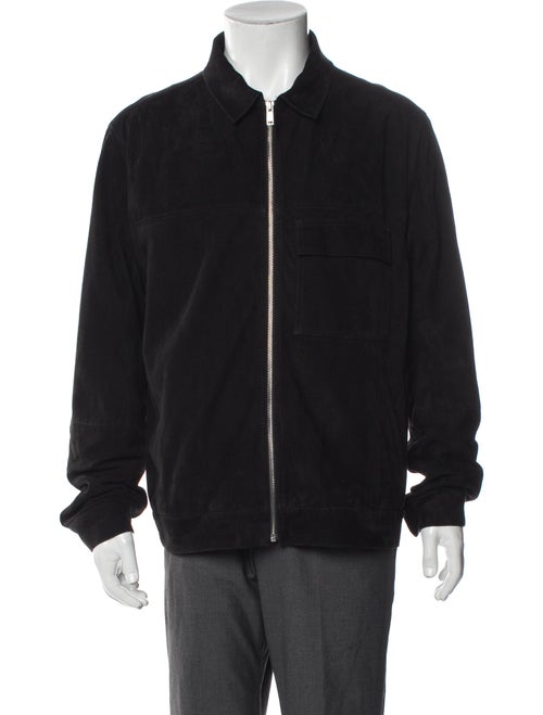 Theory Goat Leather Bomber Jacket