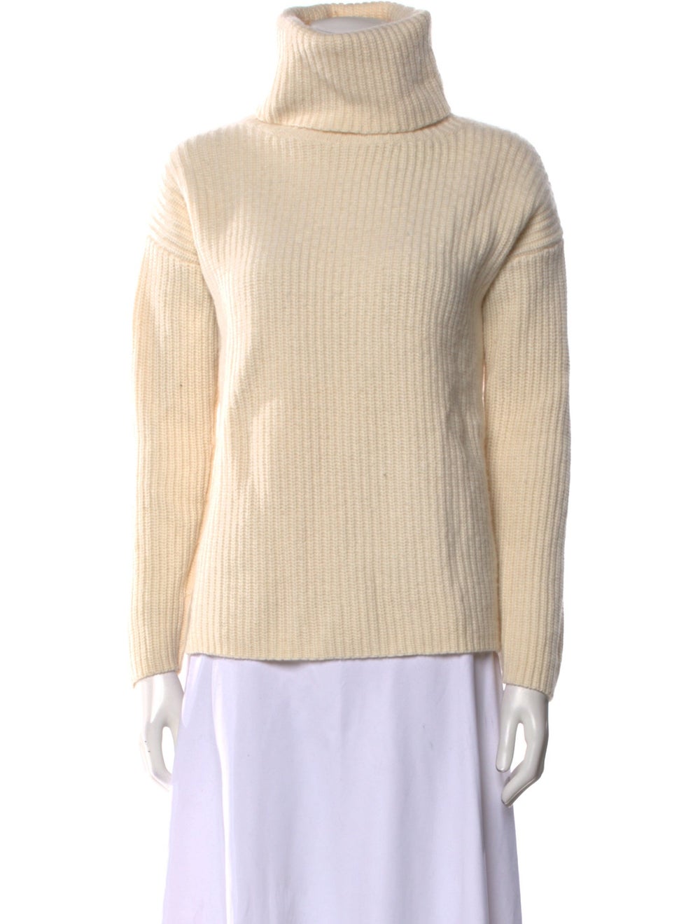 Theory Wool Turtleneck Neutrals Long Sleeve with … - image 1