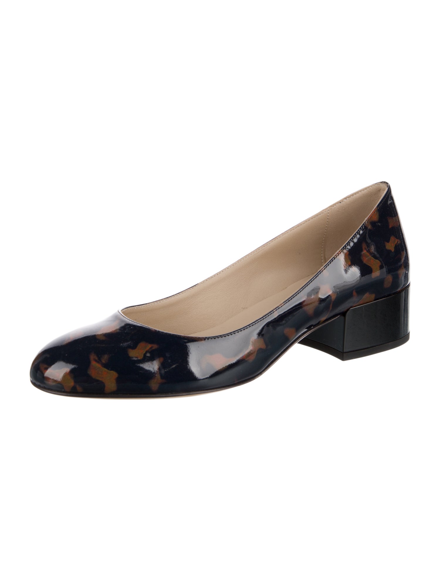 Theory Patent Leather Animal Print Pumps