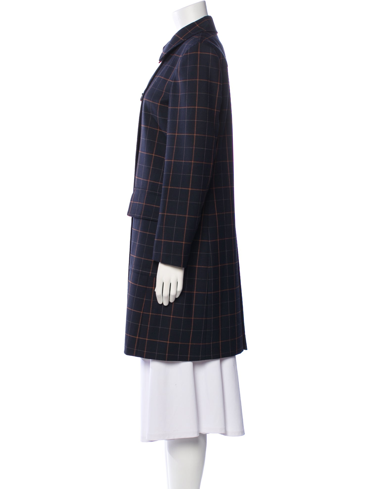 Theory Plaid Print Coat