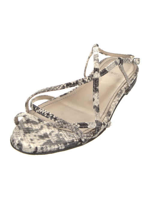Theory Embossed Leather Animal Print Sandals