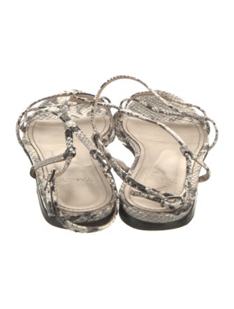 Theory Embossed Leather Animal Print Sandals
