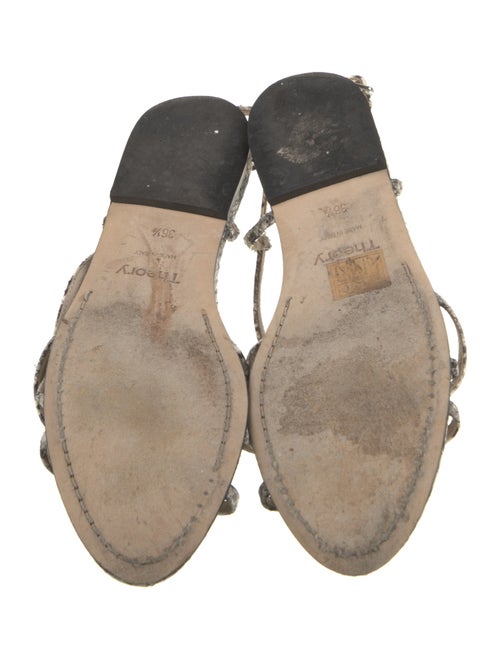 Theory Embossed Leather Animal Print Sandals