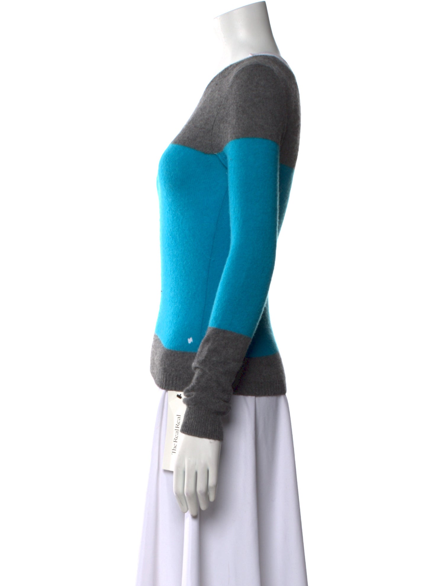 Theory Cashmere Colorblock Pattern Sweater
