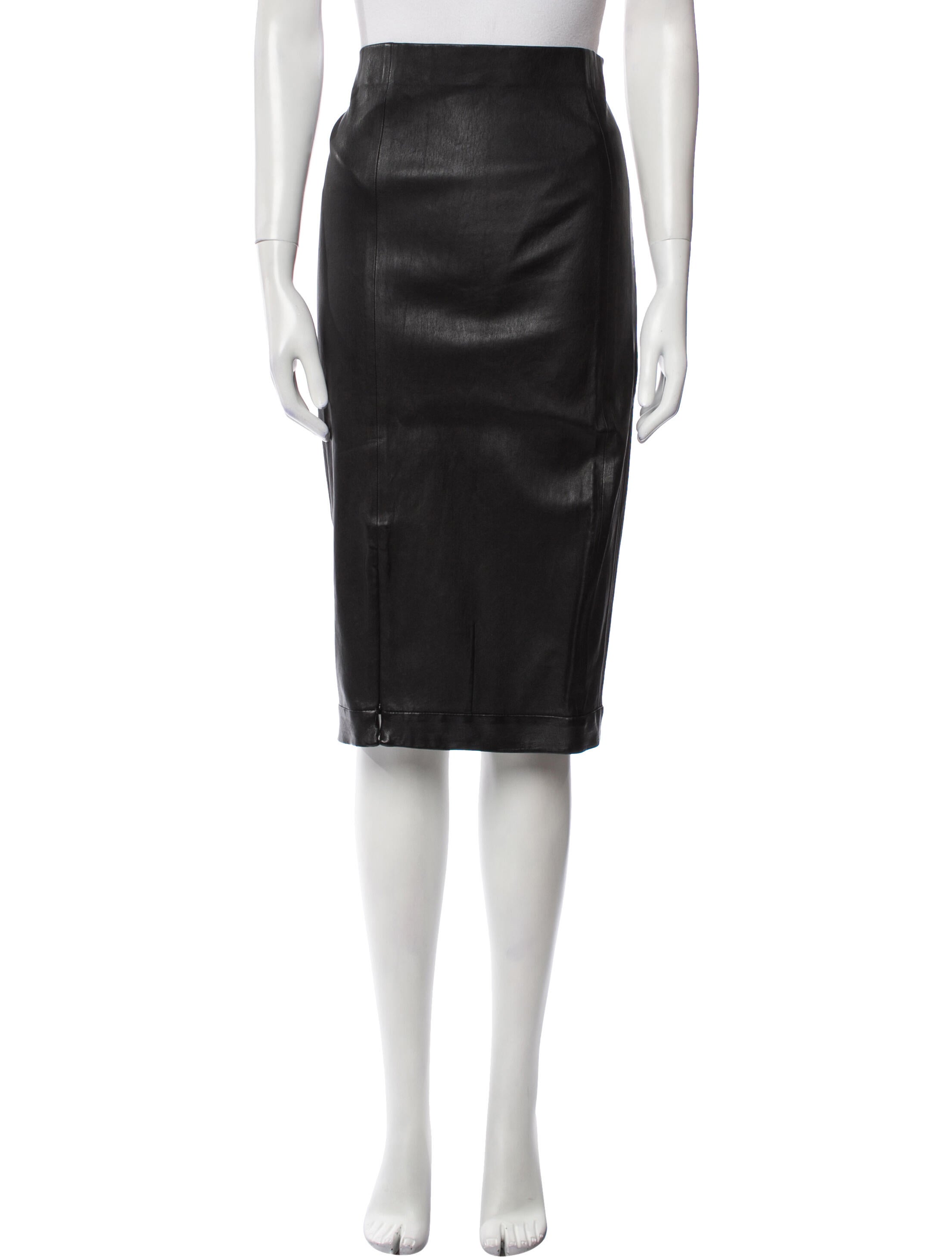 Theory Lambskin Knee-Length Skirt