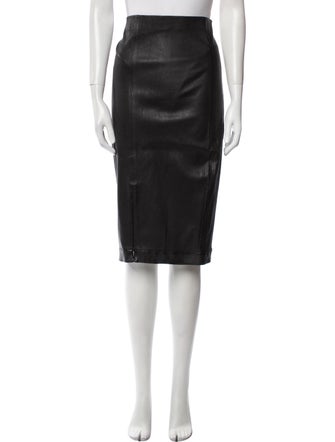 Theory Lambskin Knee-Length Skirt