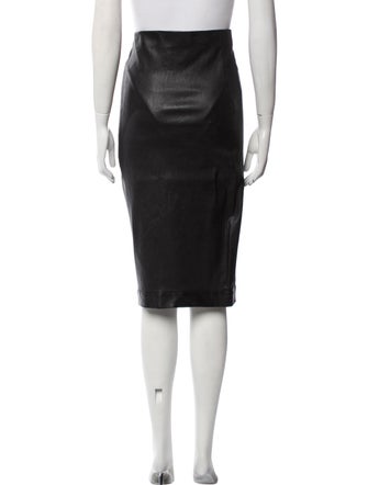 Theory Lambskin Knee-Length Skirt