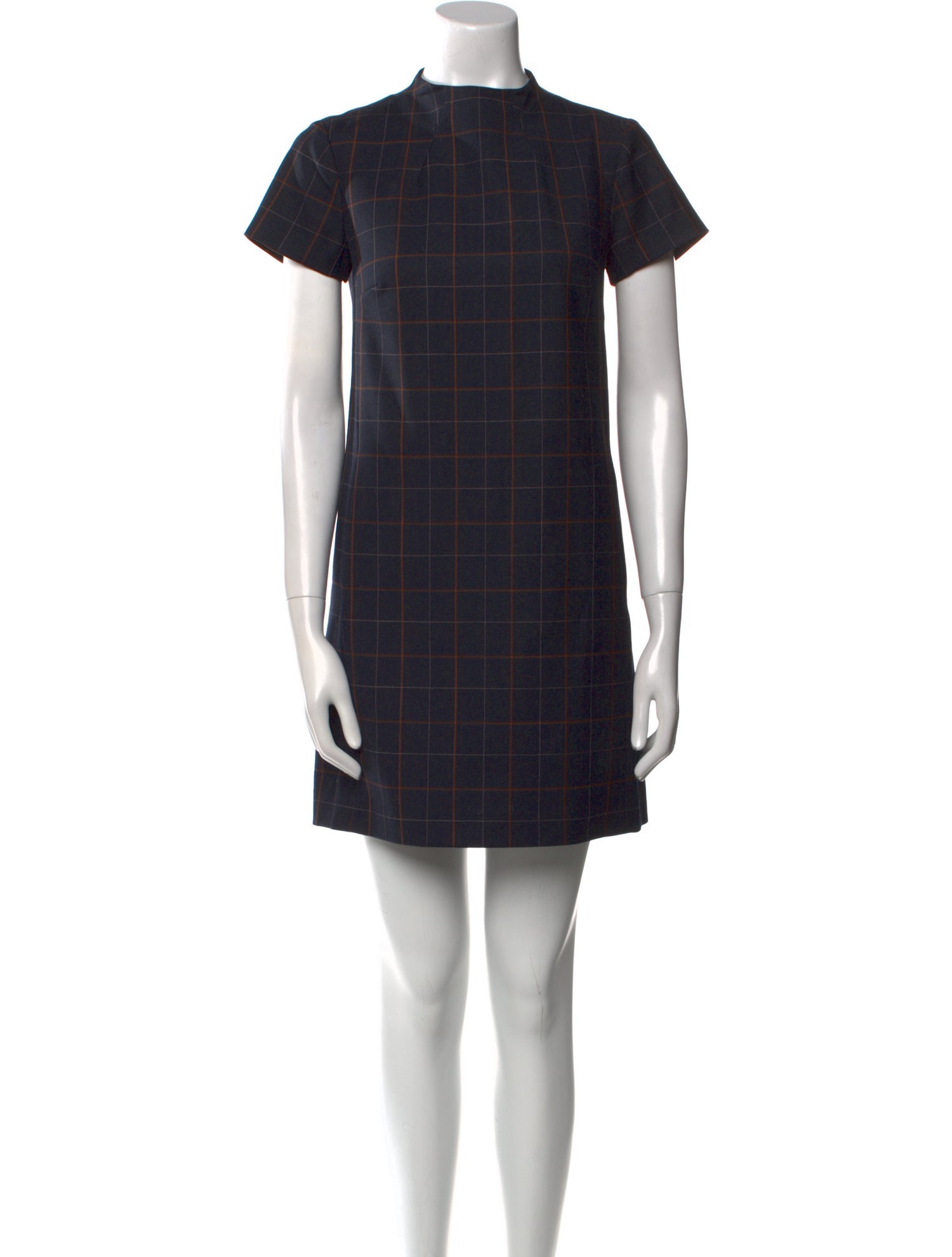 Theory Plaid Print Mini Dress