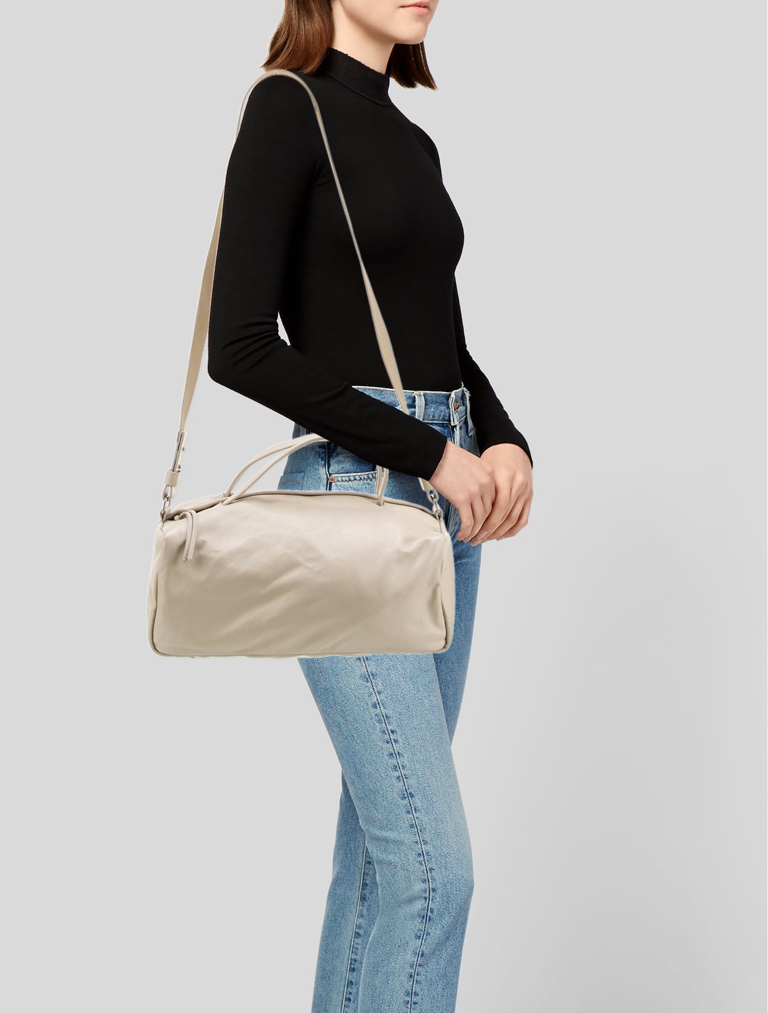 Theory Leather Top Handle Bag