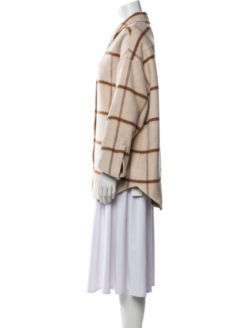 Theory Plaid Print Faux Fur Jacket