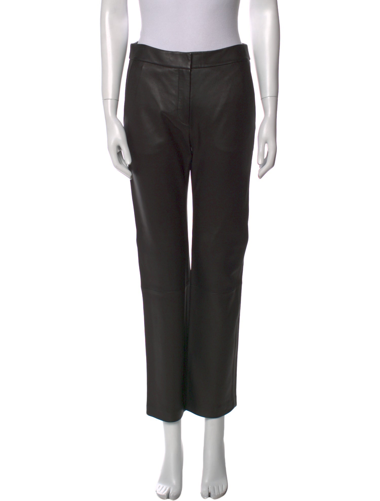 Theory Lamb Leather Straight Leg Pants