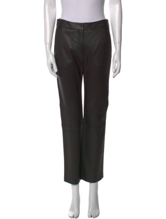 Theory Lamb Leather Straight Leg Pants
