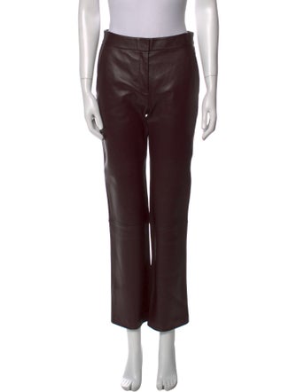 Theory Leather Straight Leg Pants