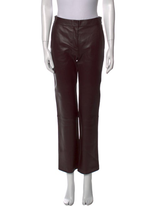 Theory Leather Straight Leg Pants