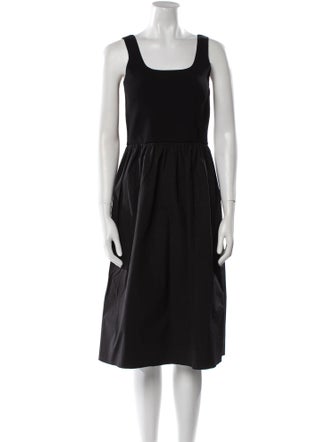 Theory Square Neckline Midi Length Dress
