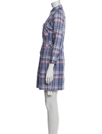 Theory Plaid Print Mini Dress