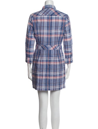 Theory Plaid Print Mini Dress