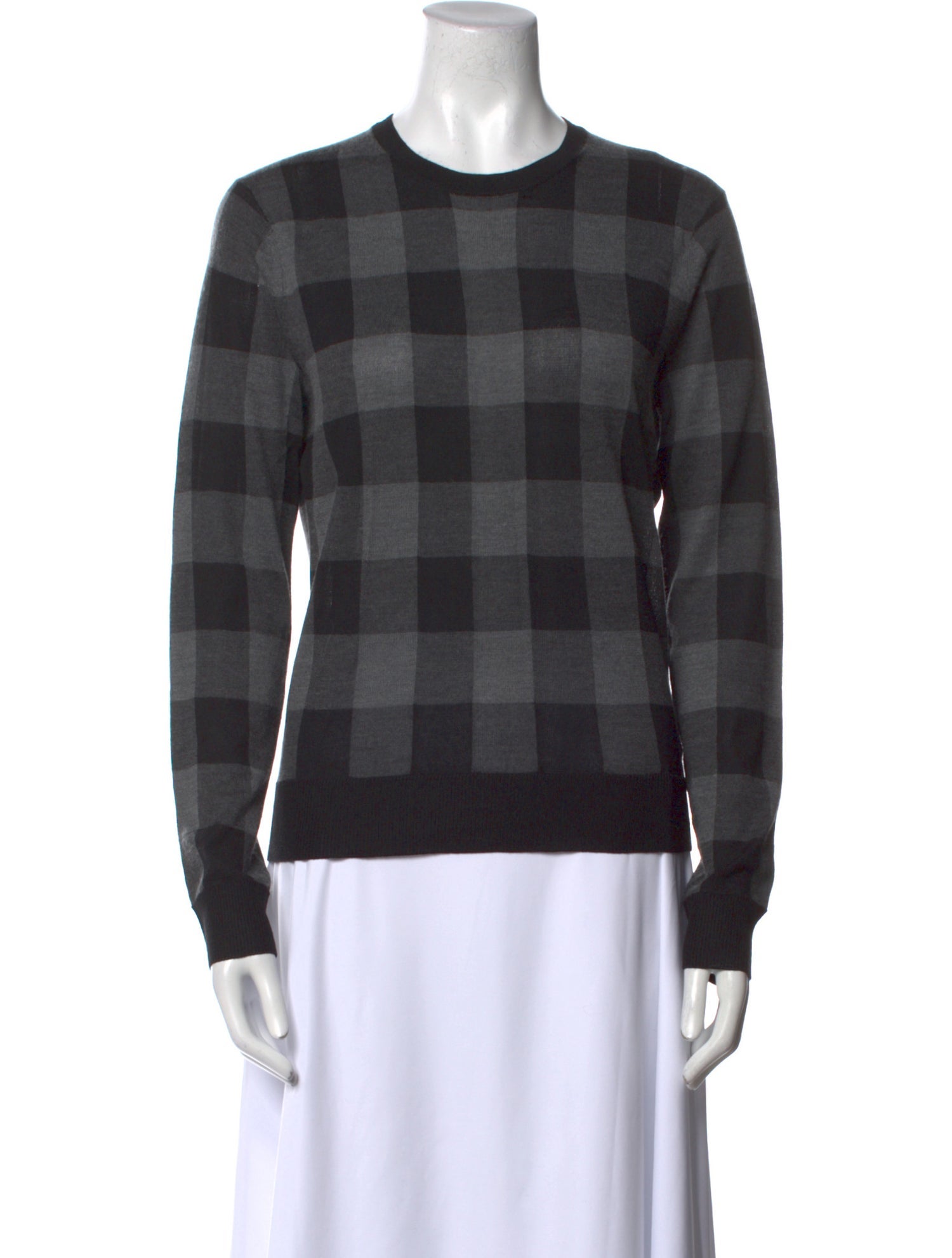 Theory Silk Plaid Print Sweater w/ Tags