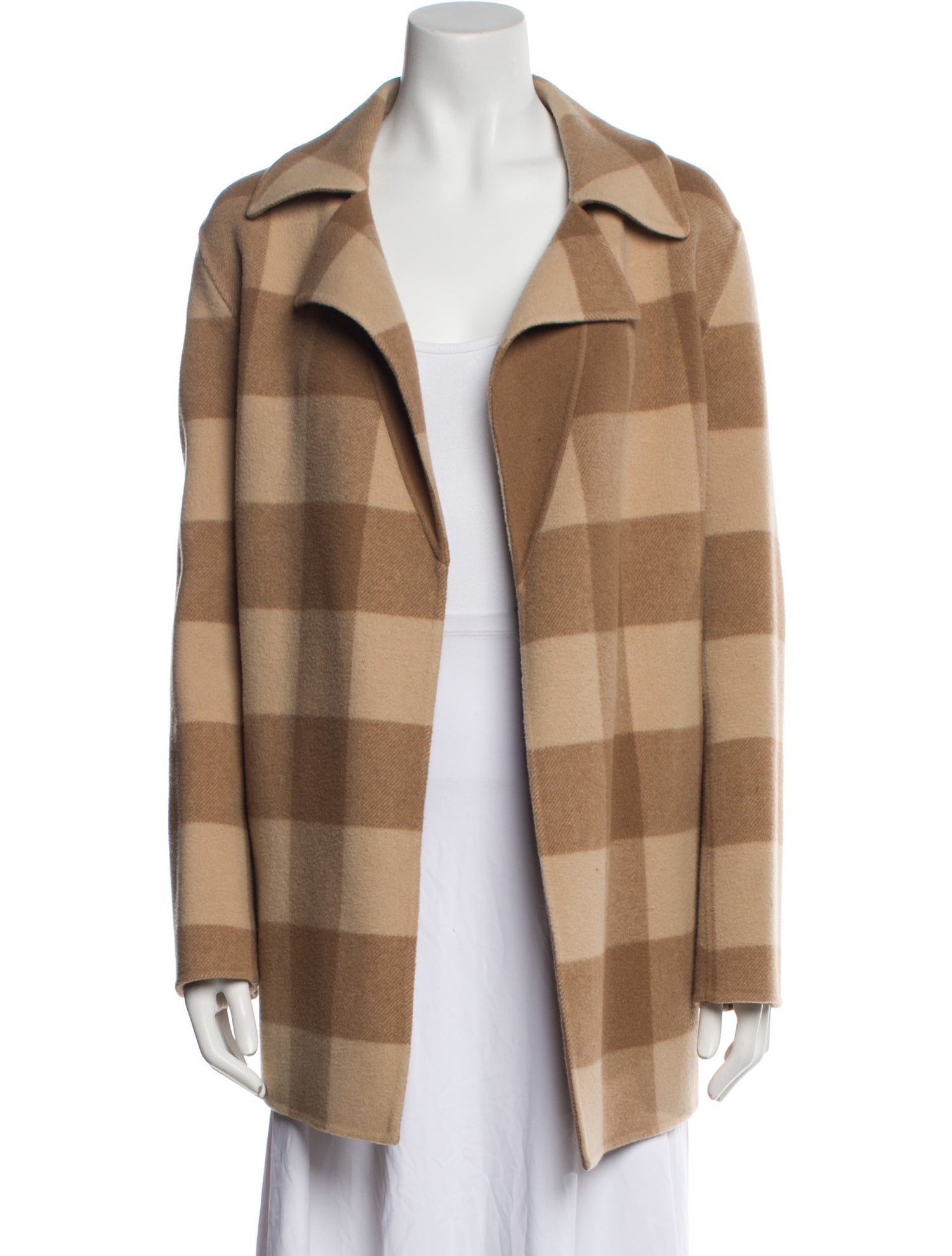 Theory Wool Plaid Print Coat