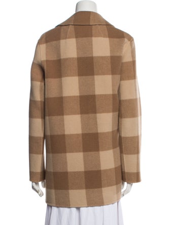 Theory Wool Plaid Print Coat