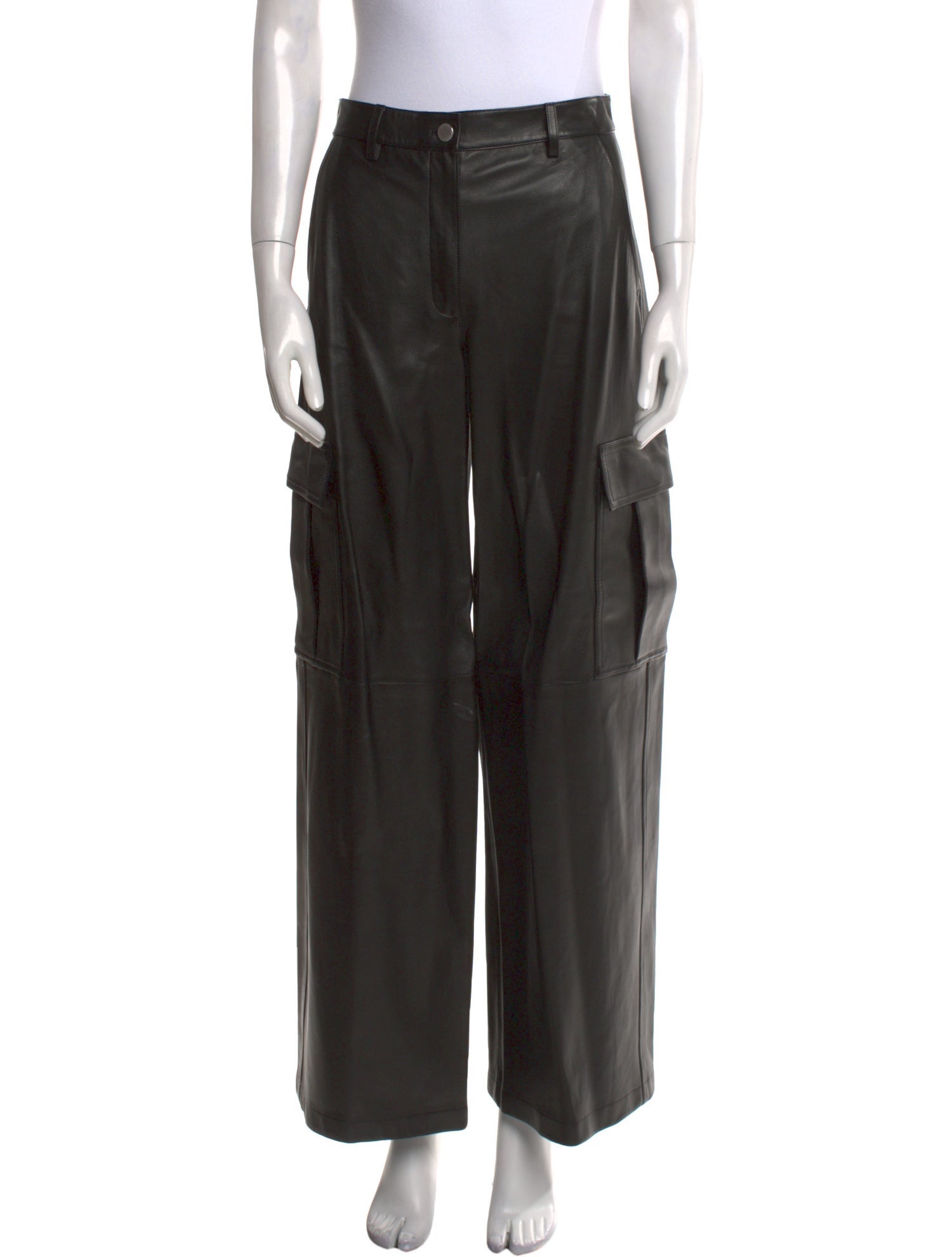 Theory Leather Wide Leg Pants
