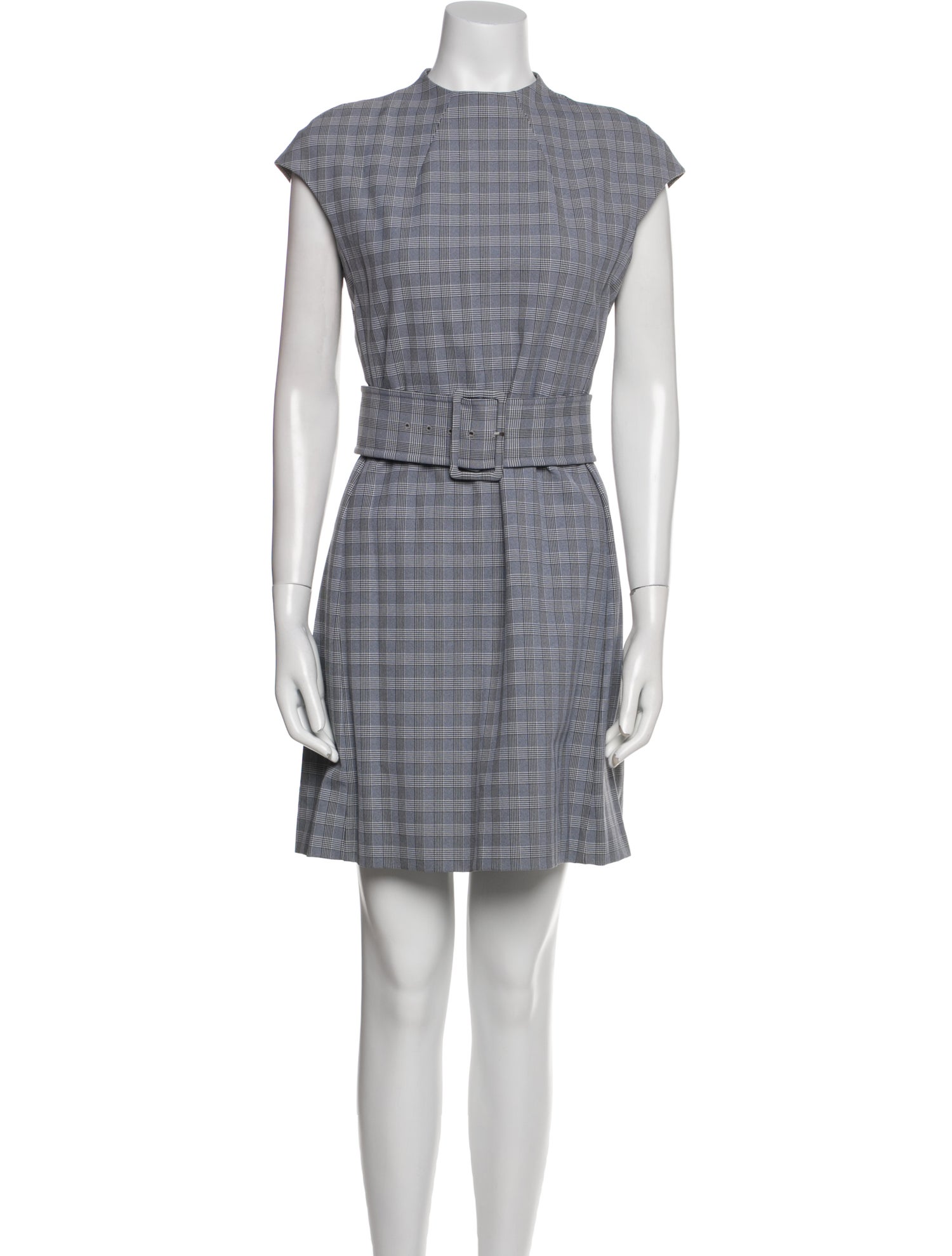 Theory Plaid Print Mini Dress