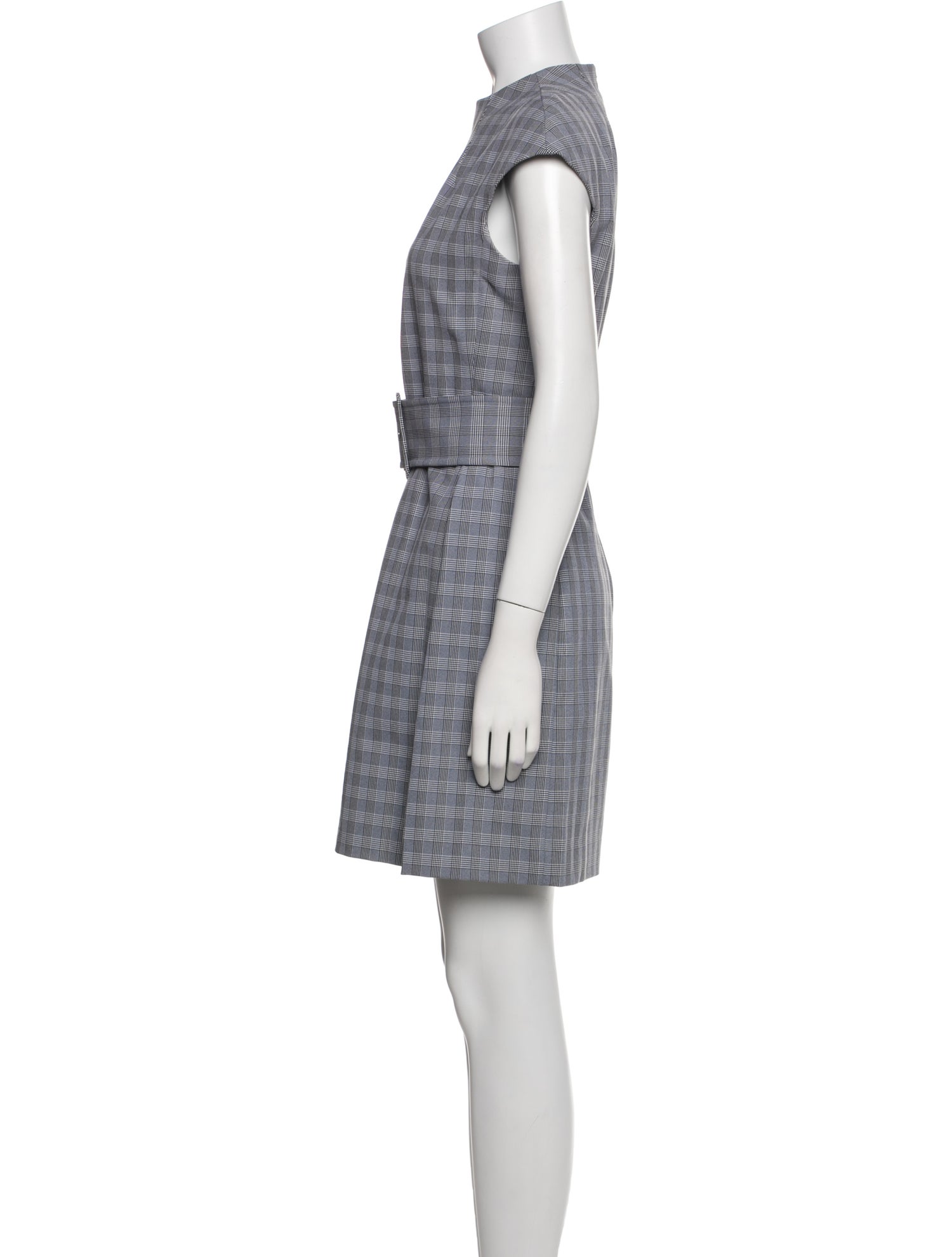 Theory Plaid Print Mini Dress