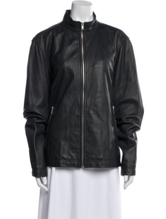 Theory Leather Bomber Jacket