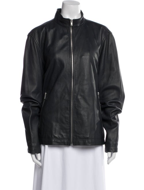 Theory Leather Bomber Jacket