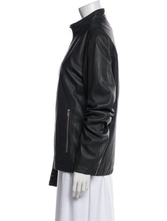 Theory Leather Bomber Jacket