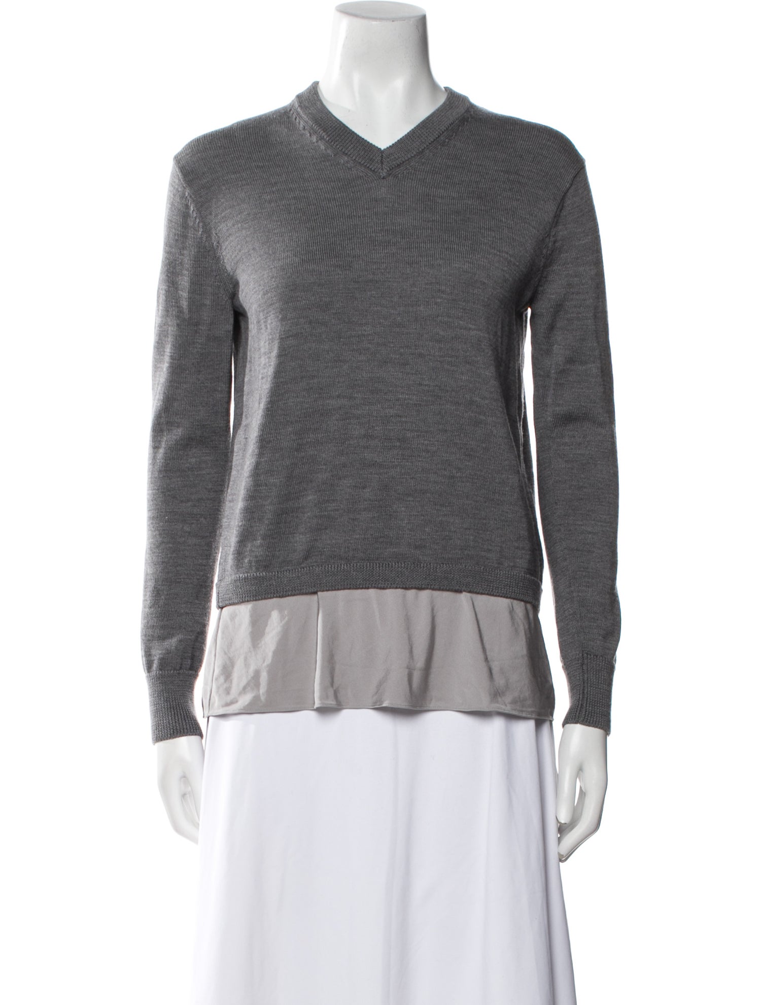 Theory Colorblock Pattern V-Neck Sweater