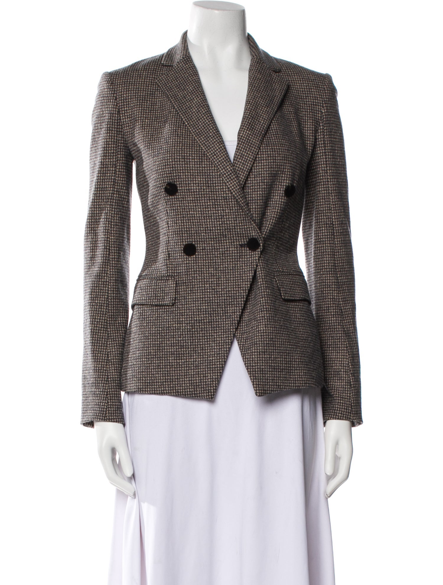 Theory Wool Plaid Print Blazer