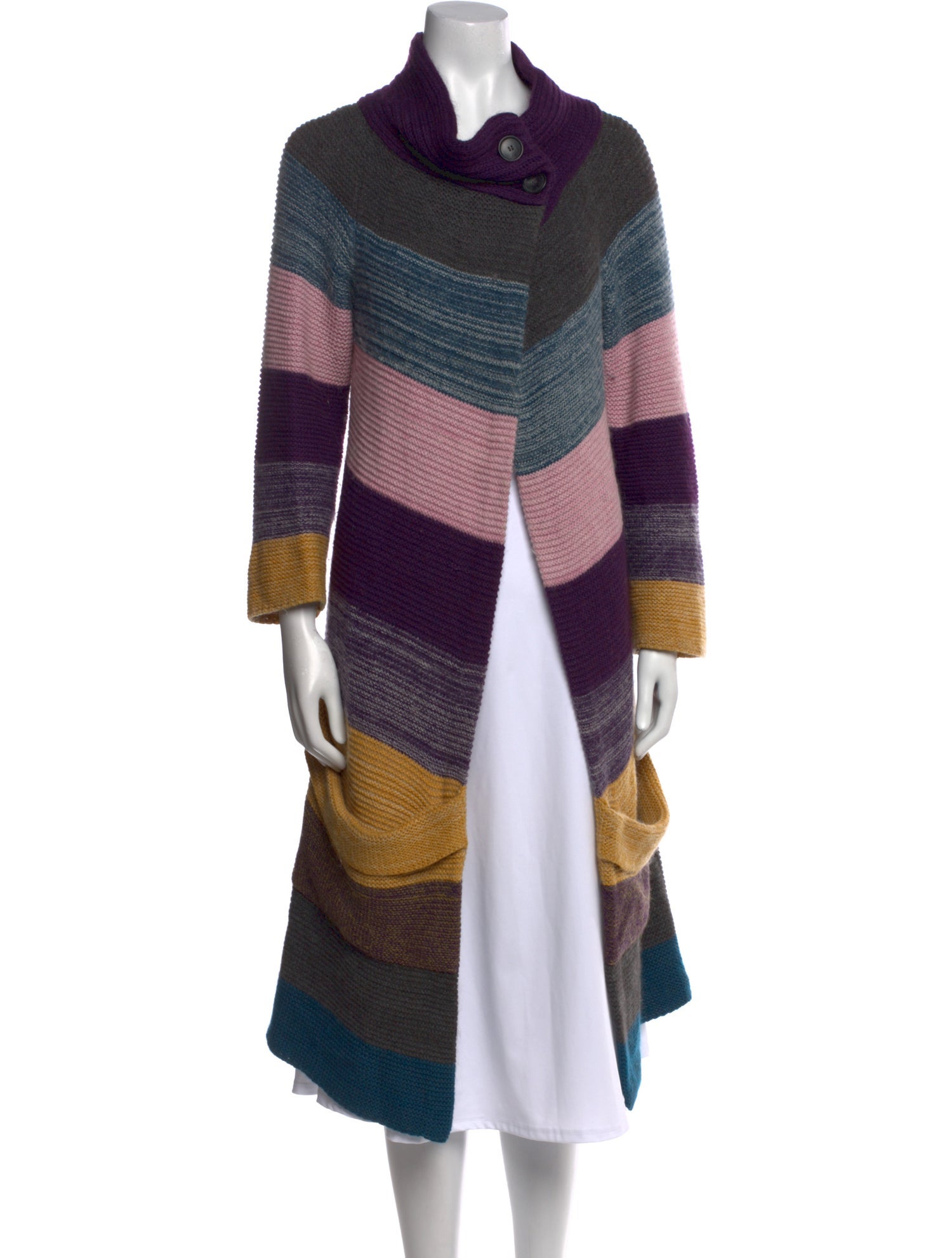 Theory Striped Cowl Neck Sweater