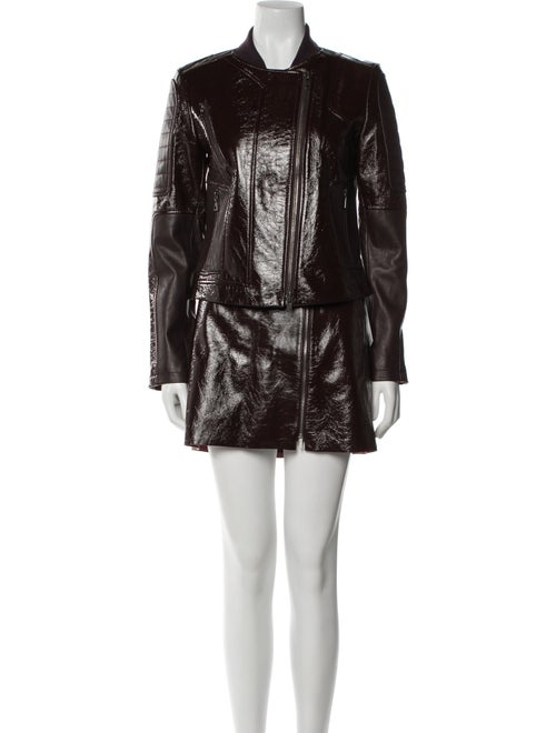 Theory Lamb Leather Leather Trim Embellishment Skirt Set