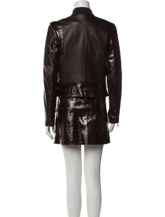Theory Lamb Leather Leather Trim Embellishment Skirt Set