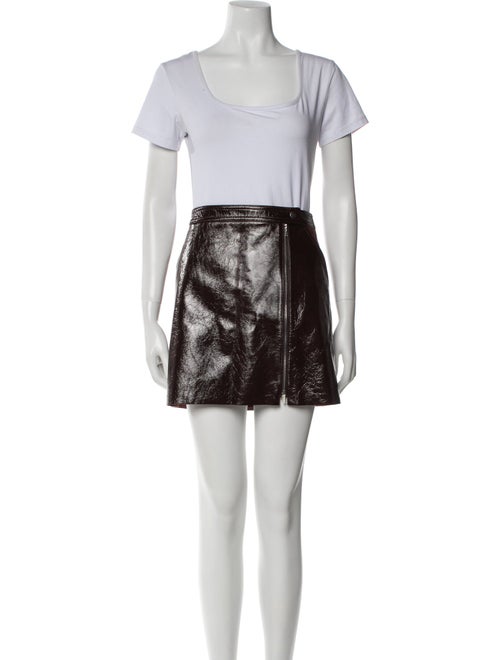 Theory Lamb Leather Leather Trim Embellishment Skirt Set