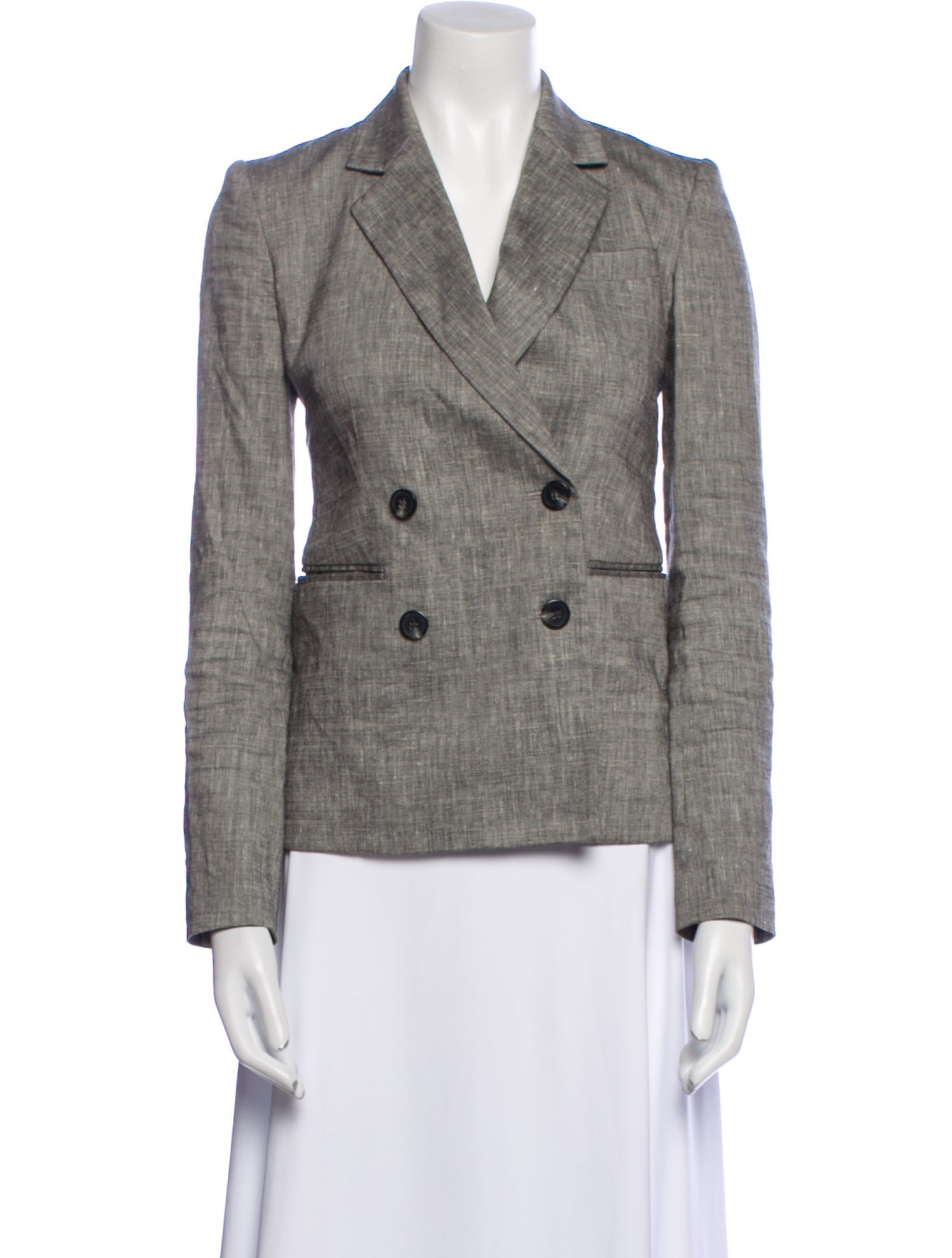 Theory Linen Plaid Print Blazer